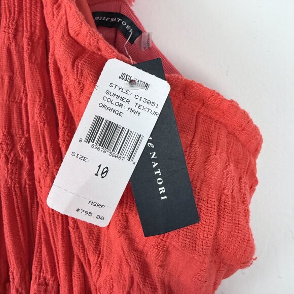 NWT Natori Summer Texture Eyelet Dress Mandarin Orange Size 10 NEW $795 - Picture 8 of 16
